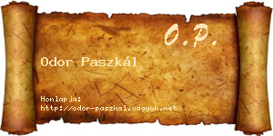 Odor Paszkál névjegykártya
